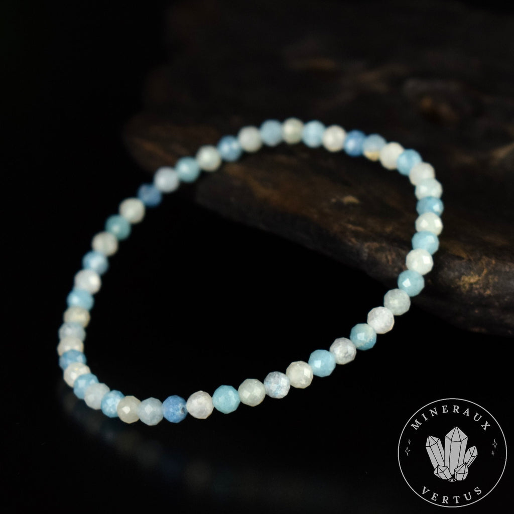 Bracelet Trolleite perles 4mm rondes facettées - Calme - Méditation - Spiritualité