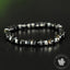 Bracelet Onyx Agate Noire perles 5mm carrées facettées régulières - Calme - Apaisement - Ancrage