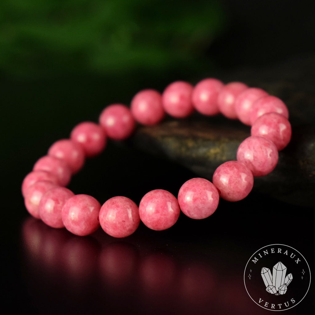 Bracelet Rhodonite grade AAA 10mm - Passion - Motivation - Communication