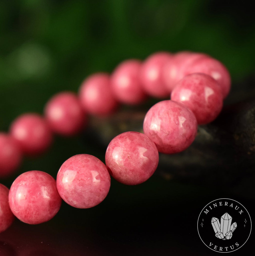 Bracelet Rhodonite grade AAA 10mm - Passion - Motivation - Communication