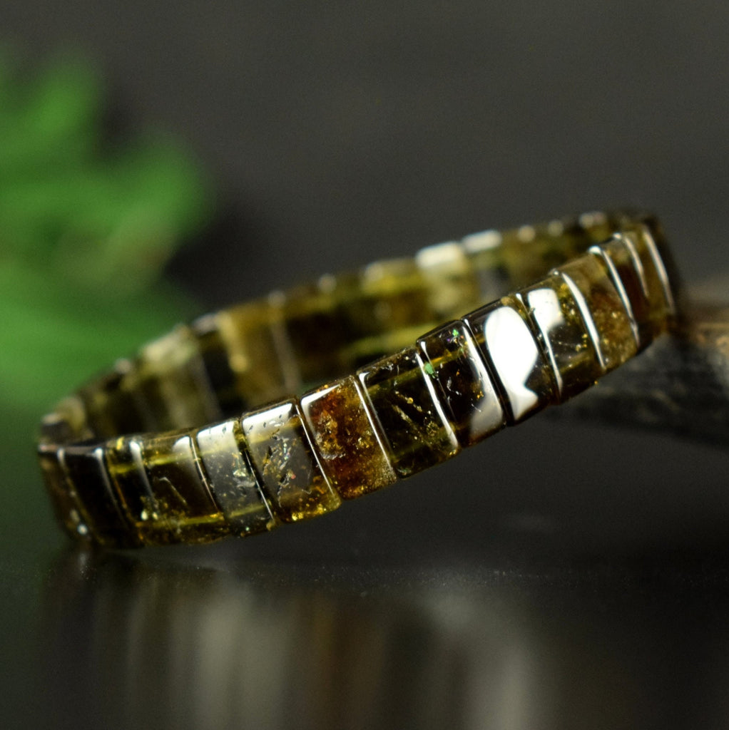 Bracelet Tourmaline Verte Verdélite perles 10mm x 5.5mm - Bijou unique #5