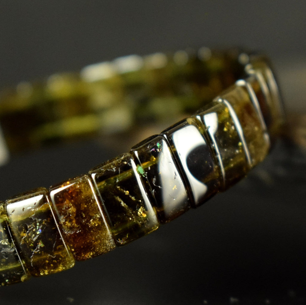 Bracelet Tourmaline Verte Verdélite perles 10mm x 5.5mm - Bijou unique #5