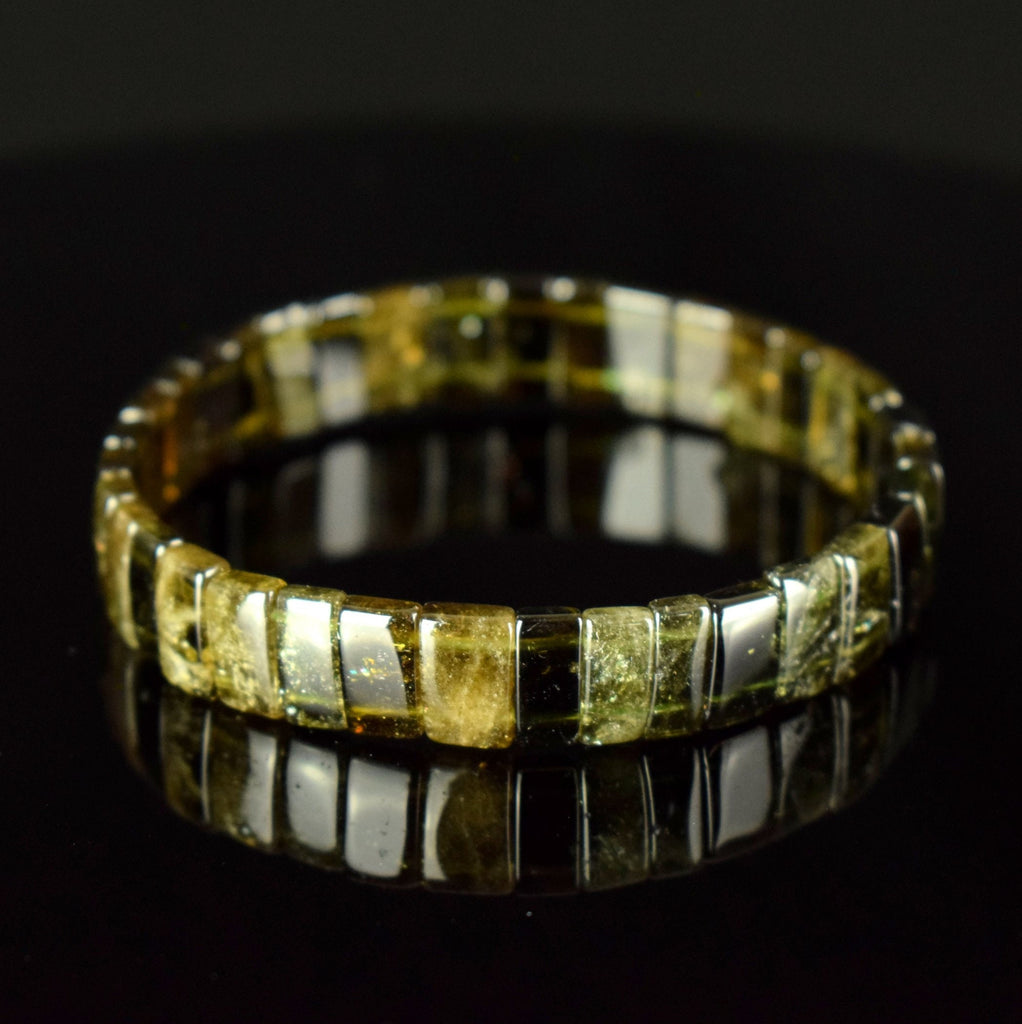 Bracelet Tourmaline Verte Verdélite perles 10mm x 5.5mm - Bijou unique #5