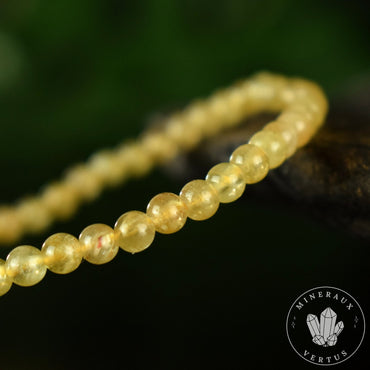 Bracelet Apatite Jaune perles 4mm rondes AA - Guérison - Equilibre spirituel