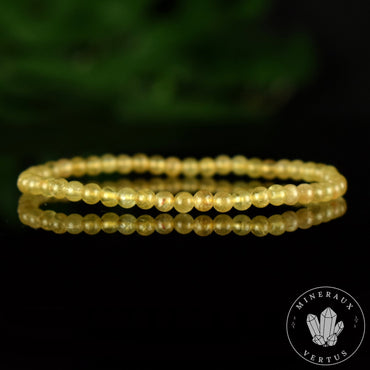 Bracelet Apatite Jaune perles 4mm rondes AA - Guérison - Equilibre spirituel