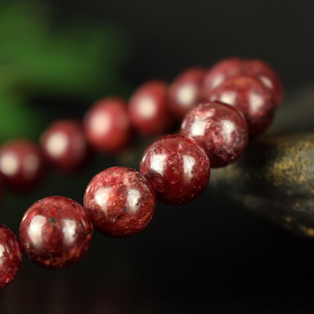 Bracelet Rubis Rouge perles 9mm rondes Myanmar AAA - Pensée positive - Entretien - Stabilité - #2
