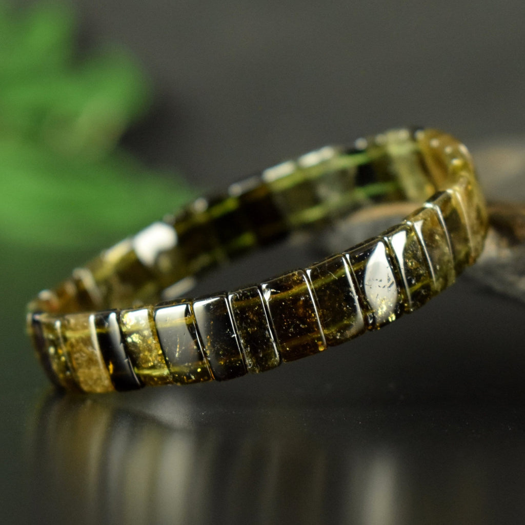 Bracelet Tourmaline Verte Verdélite perles 10mm x 5.5mm - Bijou unique #5