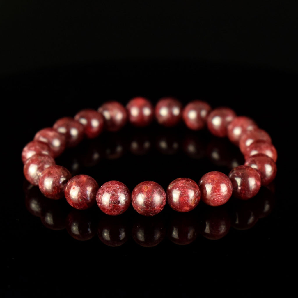 Bracelet Rubis Rouge perles 9mm rondes Myanmar AAA - Pensée positive - Entretien - Stabilité - #2