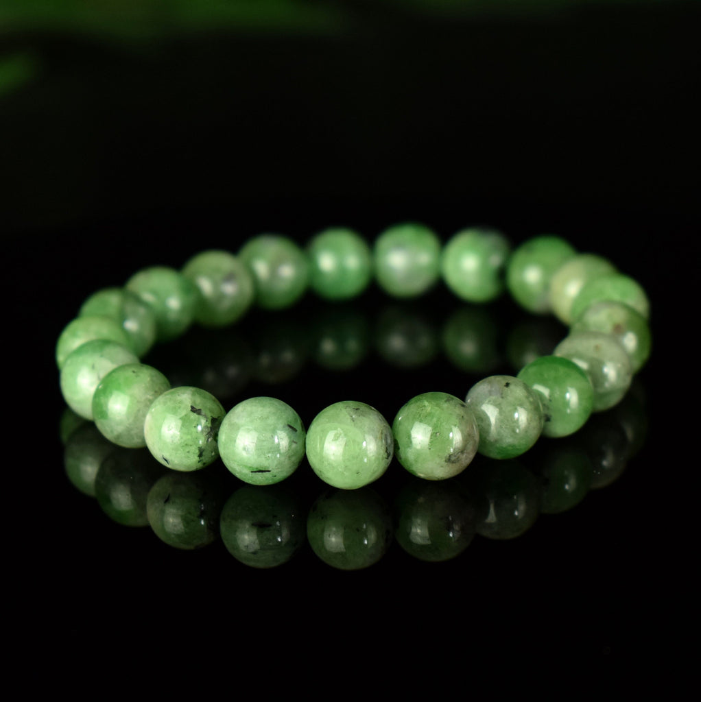 Bracelet Tsavorite Grenat Vert perles 9mm AA - Bijou unique #3 - Confiance en soi - Intuition - Vitalité