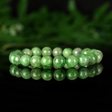 Bracelet Tsavorite Grenat Vert perles 9mm AA - Bijou unique #3 - Confiance en soi - Intuition - Vitalité