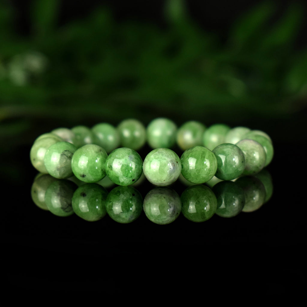 Bracelet Tsavorite Grenat Vert perles 9mm AA - Bijou unique #1 - Confiance en soi - Intuition - Vitalité