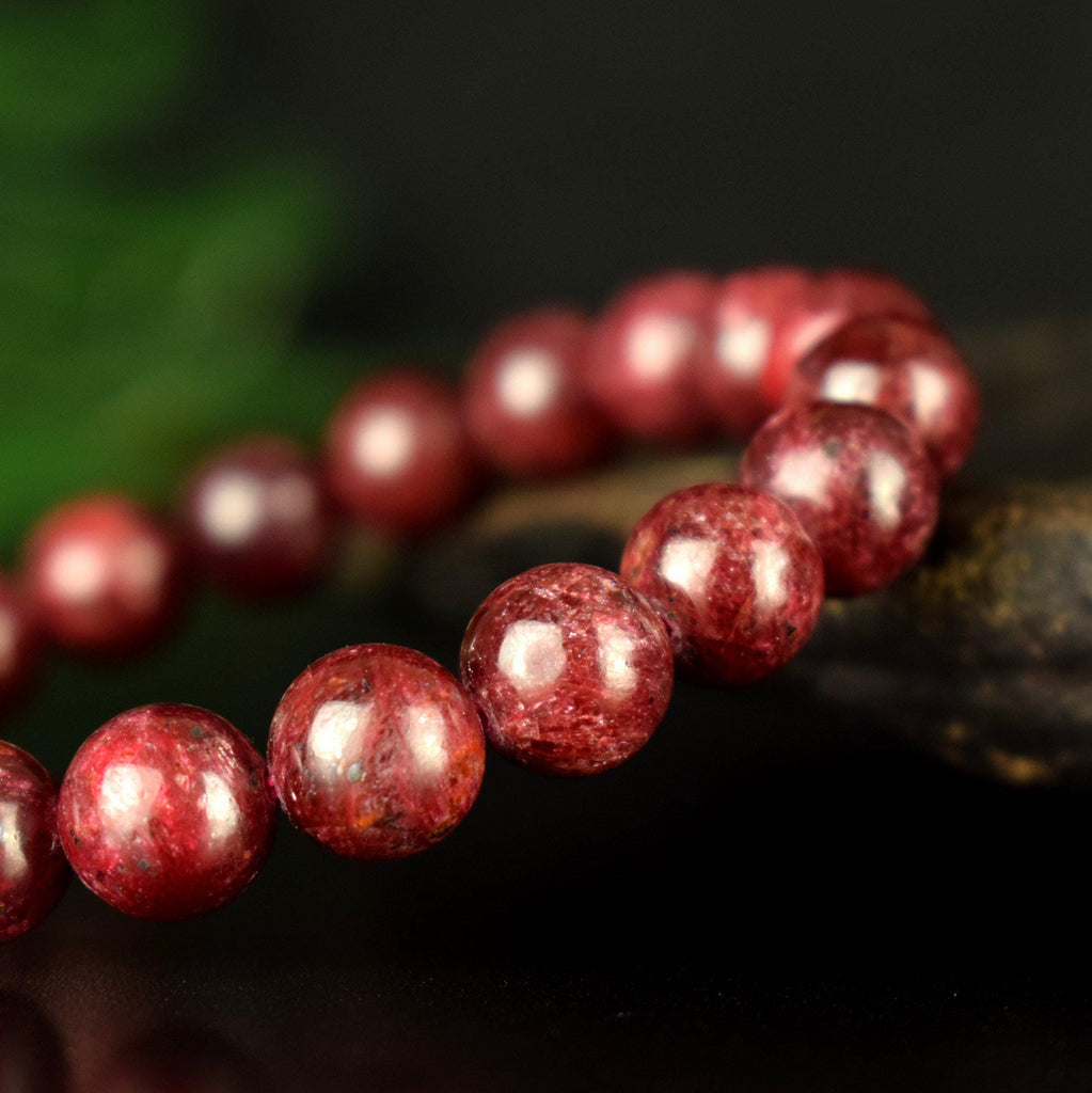 Bracelet Rubis Rouge perles 9mm rondes Myanmar AAA - Pensée positive - Entretien - Stabilité - Bijou unique #3