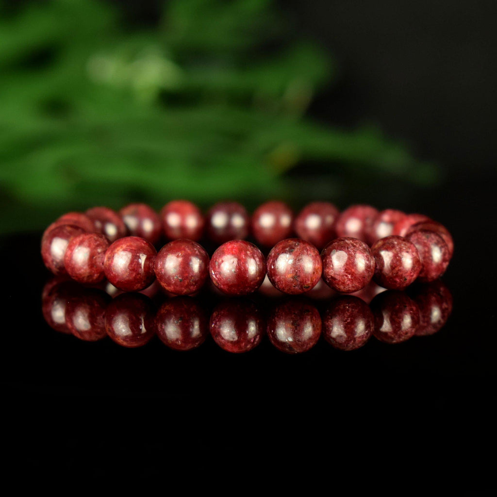 Bracelet Rubis Rouge perles 9mm rondes Myanmar AAA - Pensée positive - Entretien - Stabilité - Bijou unique #3