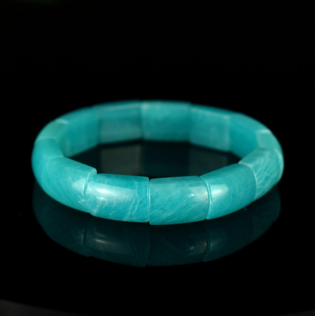 Bracelet Amazonite Glace perles 11mm x 17mm - Stimulation - Communication - Mémoire - Bijou unique #2