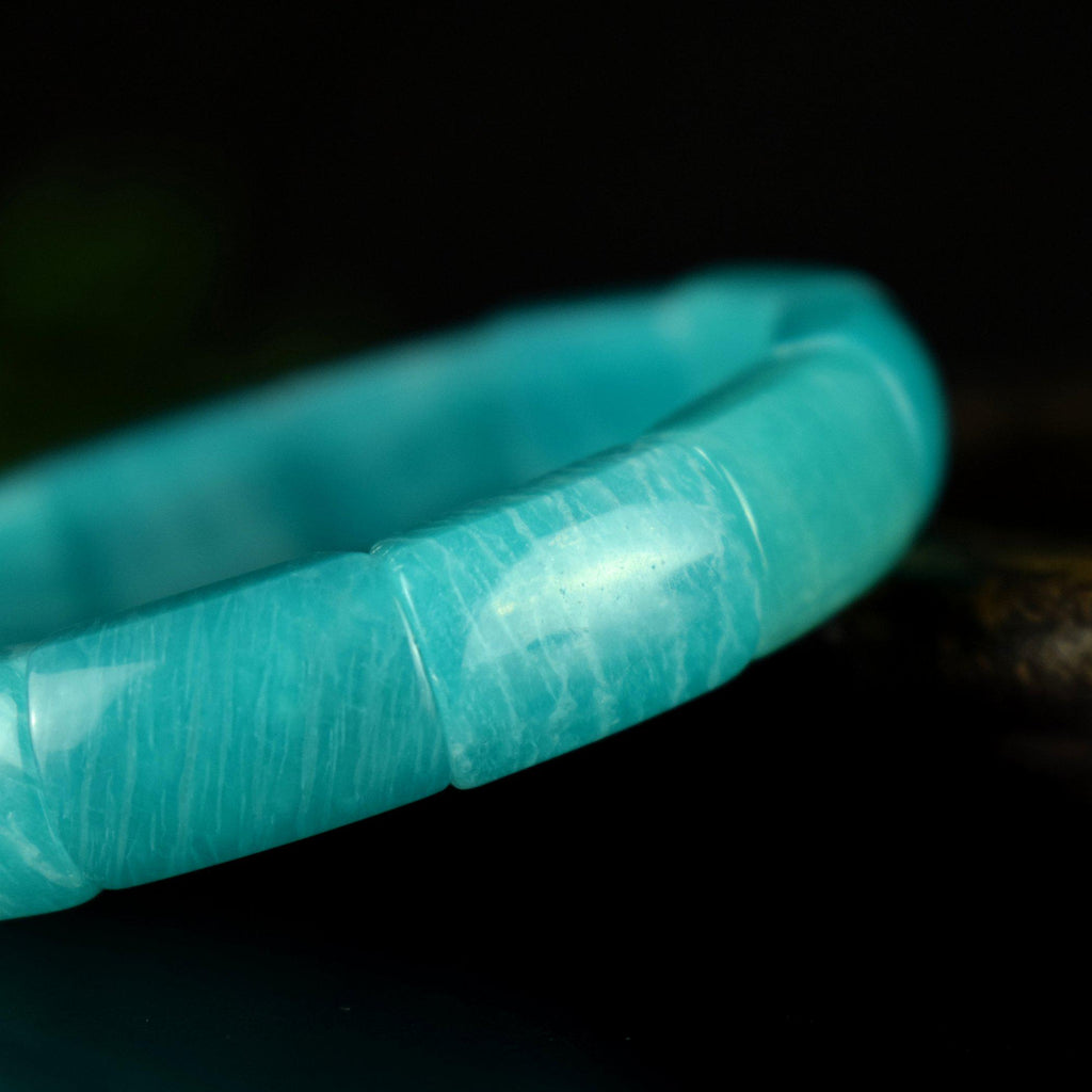 Bracelet Amazonite Glace perles 11mm x 17mm - Stimulation - Communication - Mémoire - Bijou unique #2