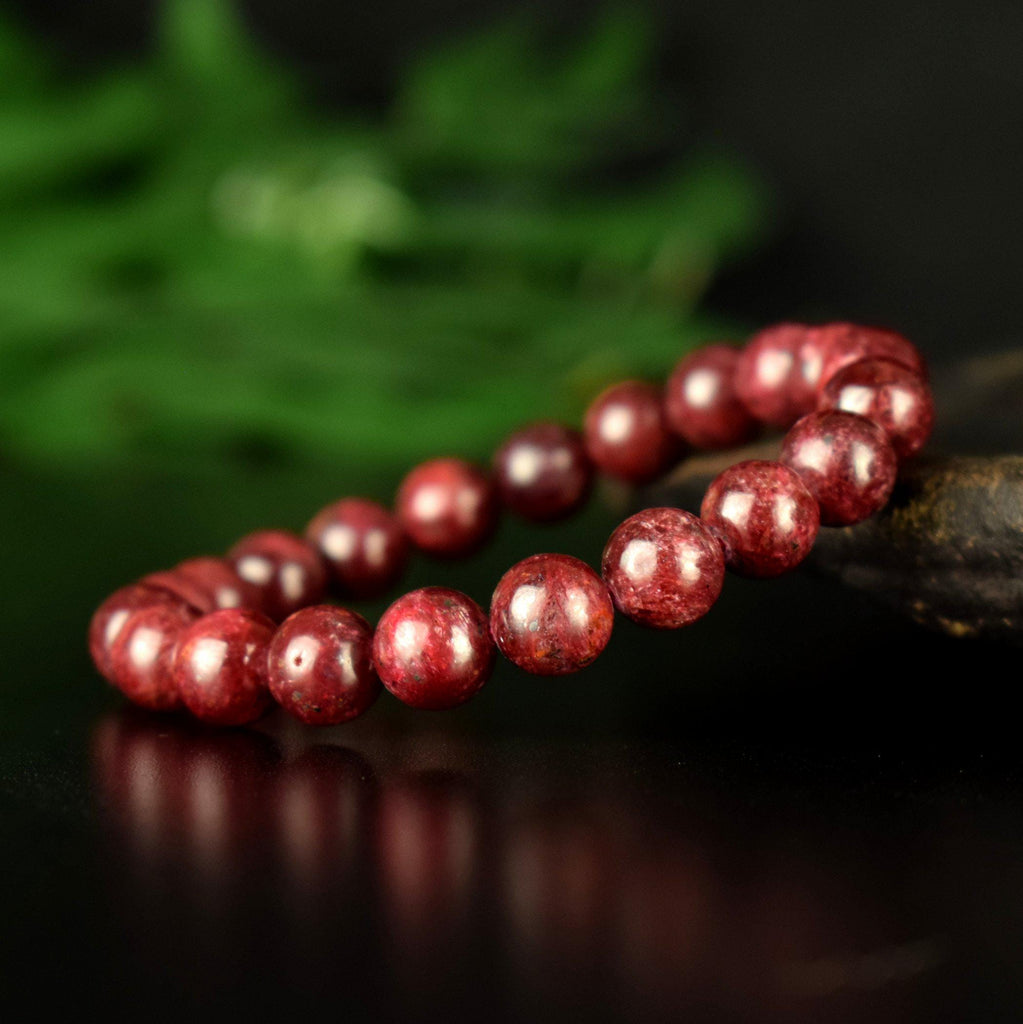 Bracelet Rubis Rouge perles 9mm rondes Myanmar AAA - Pensée positive - Entretien - Stabilité - Bijou unique #3