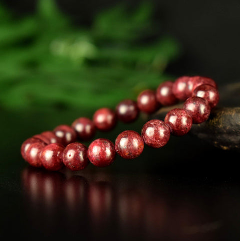 Bracelet Rubis Rouge perles 9mm rondes Myanmar AAA - Pensée positive - Entretien - Stabilité - Bijou unique #3