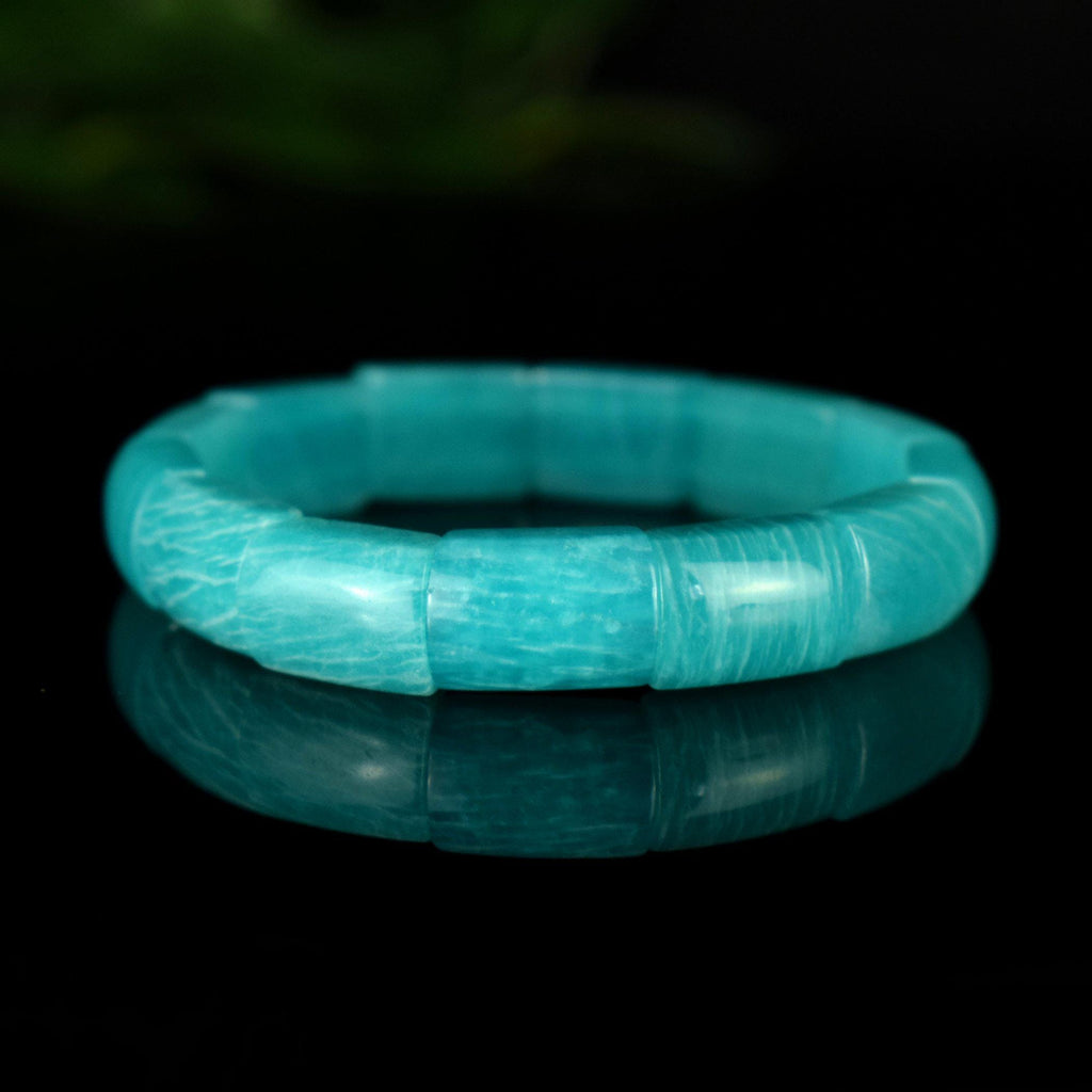 Bracelet Amazonite Glace perles 11mm x 17mm - Stimulation - Communication - Mémoire - Bijou unique #2