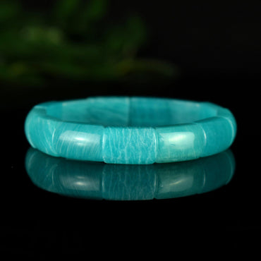Bracelet Amazonite Glace perles 11mm x 17mm - Stimulation - Communication - Mémoire - Bijou unique #2
