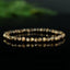 Bracelet Saphir Chocolat Etoilé doré 4mm perles rondes facettées AA - Richesse - Pouvoir - Santé