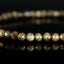 Bracelet Saphir Chocolat Etoilé doré 4mm perles rondes facettées AA - Richesse - Pouvoir - Santé