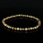 Bracelet Saphir Chocolat Etoilé doré 4mm perles rondes facettées AA - Richesse - Pouvoir - Santé