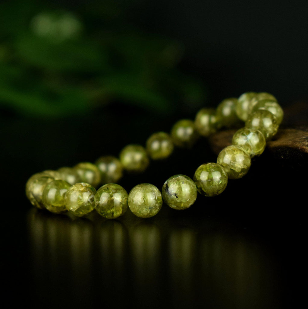 Bracelet Péridot Olivine A 8mm perles rondes, Purification - Rafraichissement - Rétablissement