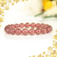 Bracelet Quartz Fraise de Madagascar 9mm avec reflets dorés AAA - Quartz à Hématite Lepidocrocite