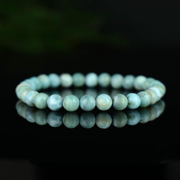 Bracelet Larimar perles 6mm rondes AA - Sérénité - Acceptation - Réflexion - yoga méditation