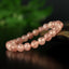 Bracelet Quartz Fraise de Madagascar perles 8mm rondes facettées AAA - Quartz à Hématite Lepidocrocite