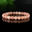 Bracelet Quartz Fraise de Madagascar perles 8mm rondes facettées AAA - Quartz à Hématite Lepidocrocite