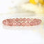 Bracelet Quartz Fraise de Madagascar perles 8mm rondes facettées AAA - Quartz à Hématite Lepidocrocite