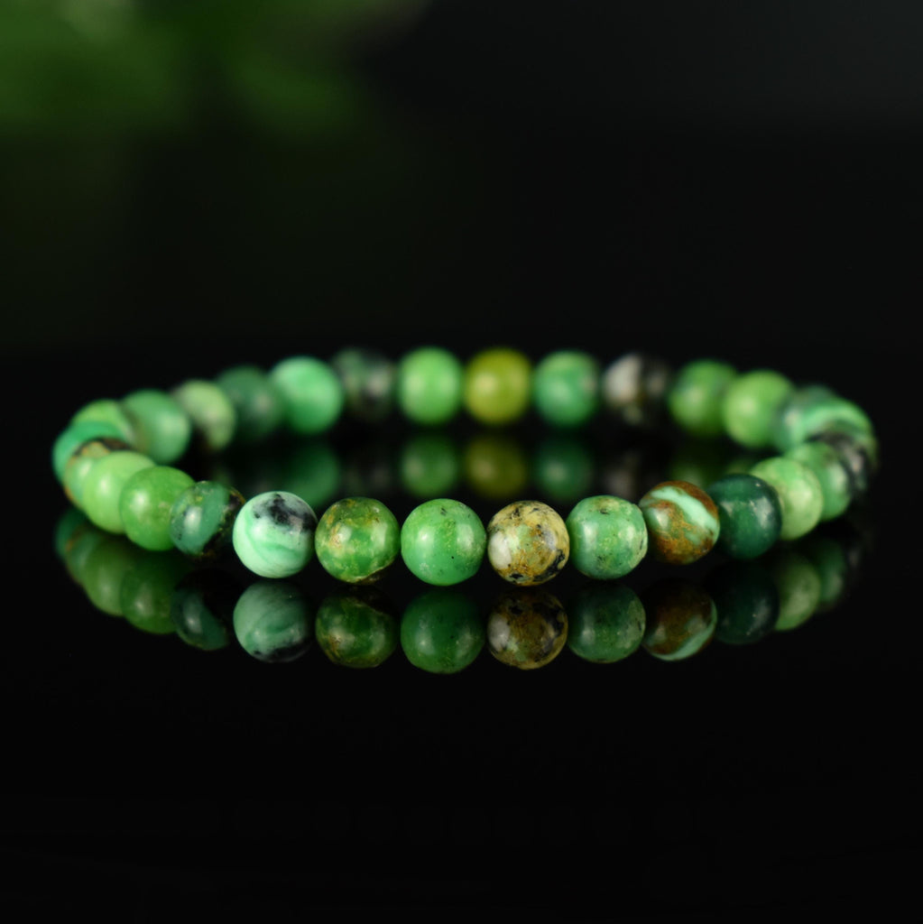 Bracelet Variscite perles 6mm rondes - Sérénité, apaisement, clarté