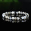 Bracelet Pierre de Lune Péristérite avec Tourmaline noire 6mm, perles carrées facettées qualité simple