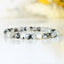 Bracelet Pierre de Lune Péristérite avec Tourmaline noire 6mm, perles carrées facettées qualité simple