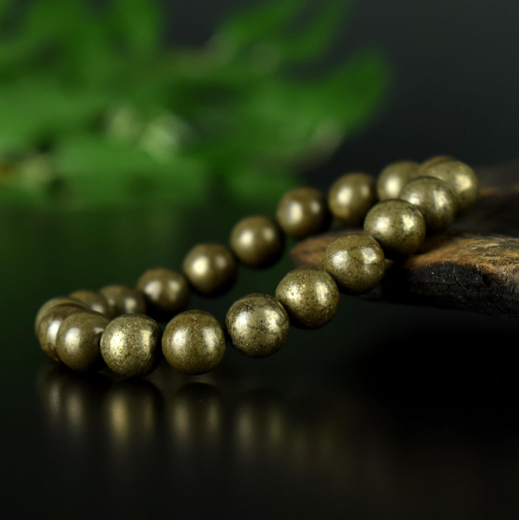 Bracelet Pyrite 10mm perles naturelles AA - Purification - Activation - Clarification