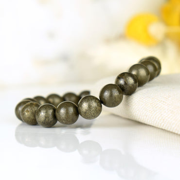 Bracelet Pyrite 10mm perles naturelles AA - Purification - Activation - Clarification
