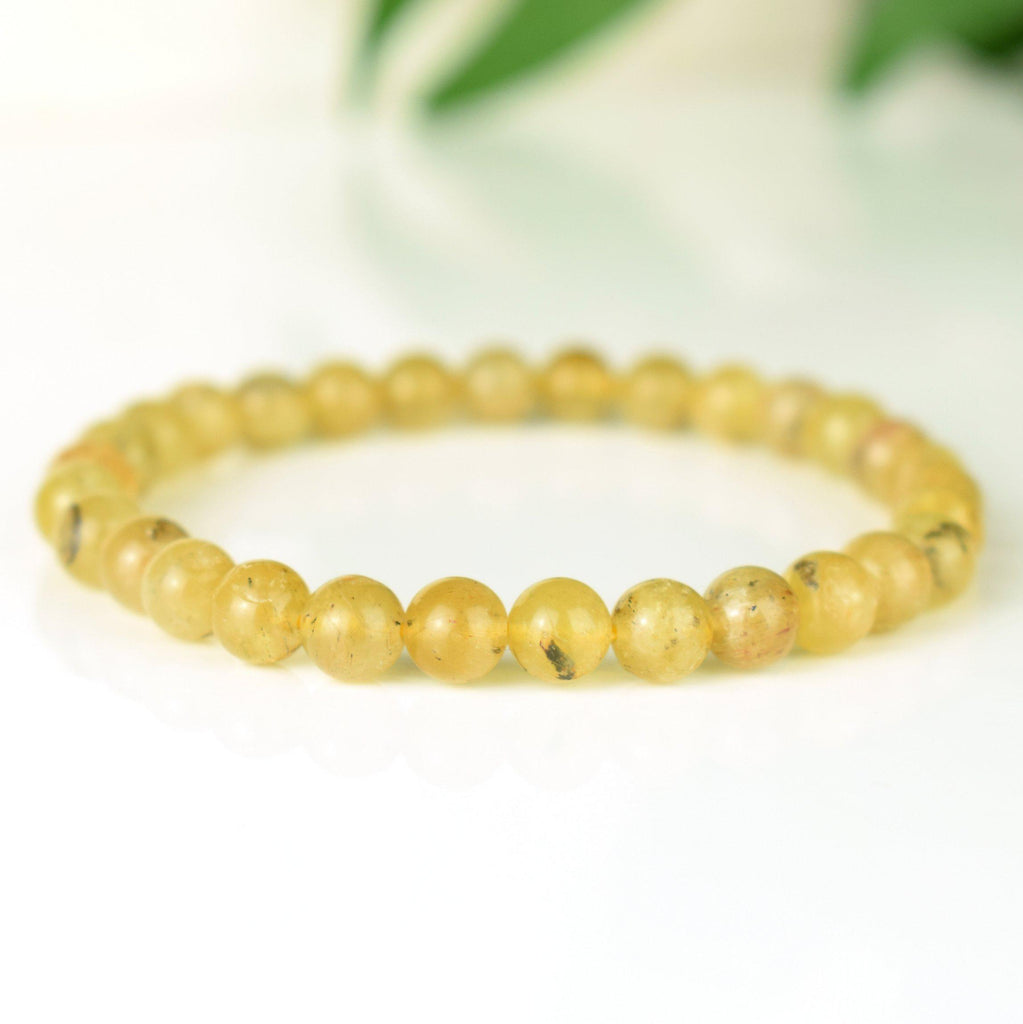 Bracelet Apatite Jaune 6mm perles rondes AA - Guérison - Equilibre spirituel