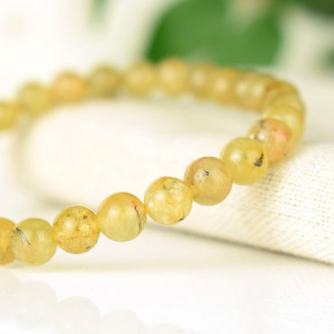 Bracelet Apatite Jaune 6mm perles rondes AA - Guérison - Equilibre spirituel