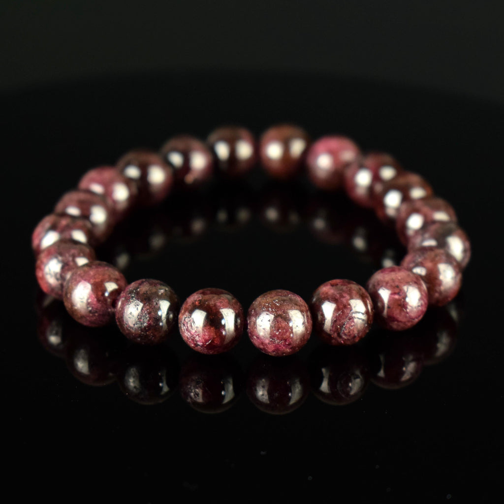 Bracelet Grenat Rouge Almandin du Brésil perles 10mm rondes - Initiation - Stimulation - Eclat