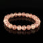 Bracelet Quartz Fraise de Madagascar perles 8mm rondes facettées AAA - Quartz à Hématite Lepidocrocite