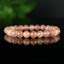 Bracelet Quartz Fraise de Madagascar perles 8mm rondes facettées AAA - Quartz à Hématite Lepidocrocite