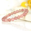 Bracelet Quartz Fraise de Madagascar perles 8mm rondes facettées AAA - Quartz à Hématite Lepidocrocite