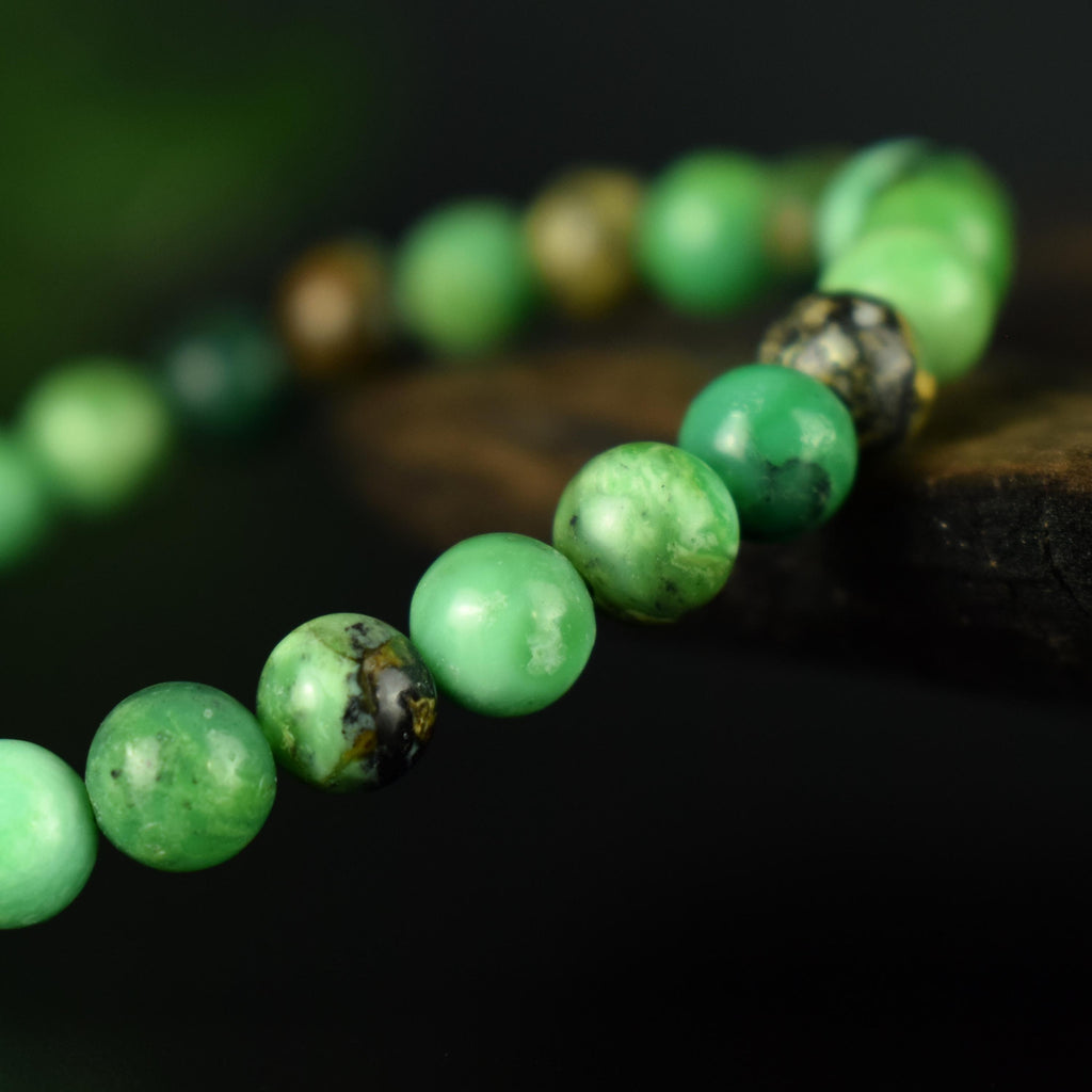 Bracelet Variscite perles 6mm rondes - Sérénité, apaisement, clarté