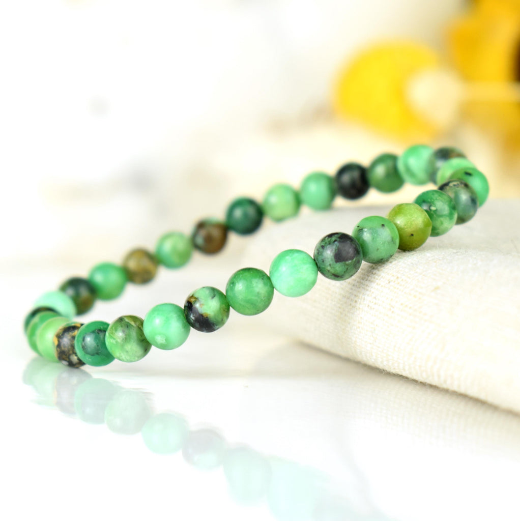 Bracelet Variscite perles 6mm rondes - Sérénité, apaisement, clarté