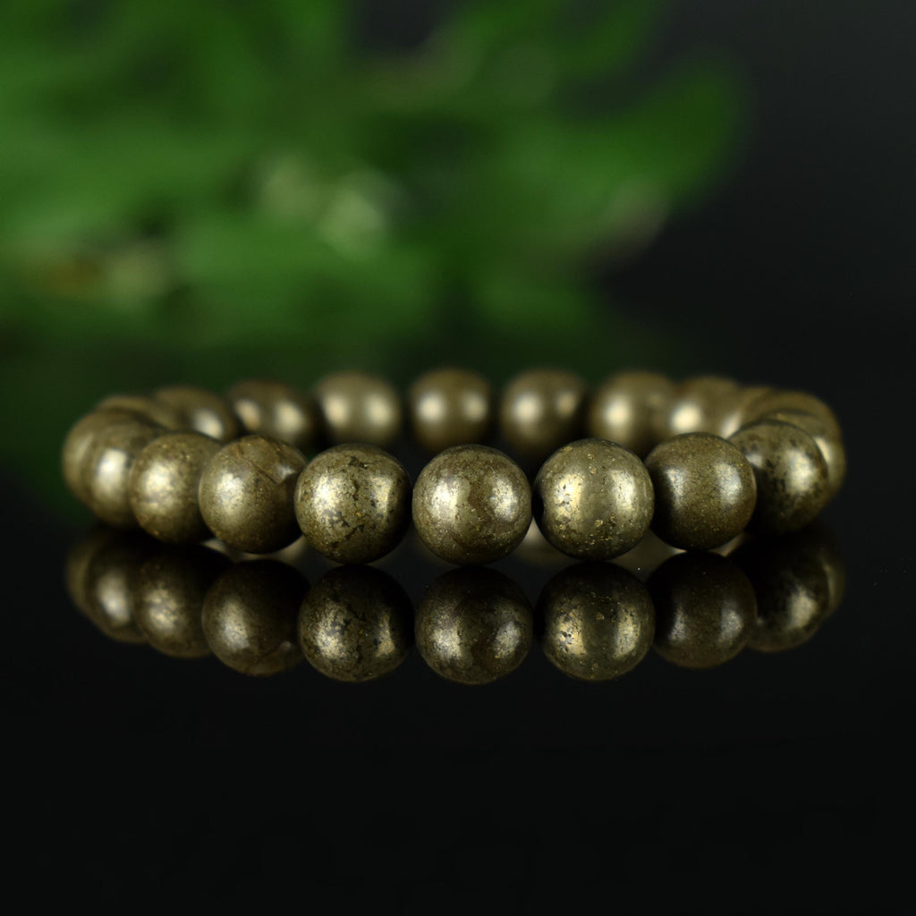 Bracelet Pyrite 10mm perles naturelles AA - Purification - Activation - Clarification