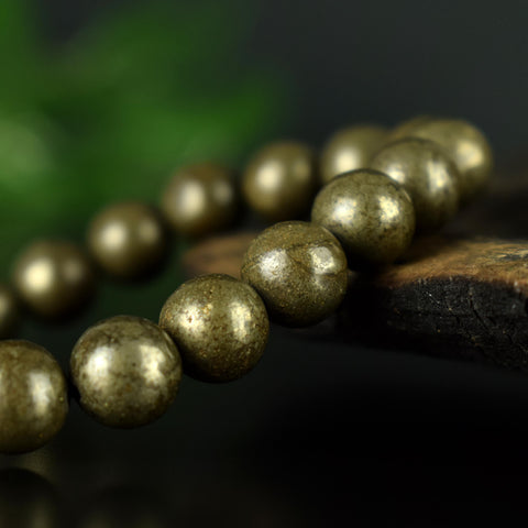 Bracelet Pyrite 10mm perles naturelles AA - Purification - Activation - Clarification