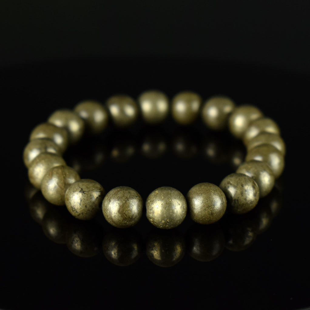 Bracelet Pyrite 10mm perles naturelles AA - Purification - Activation - Clarification