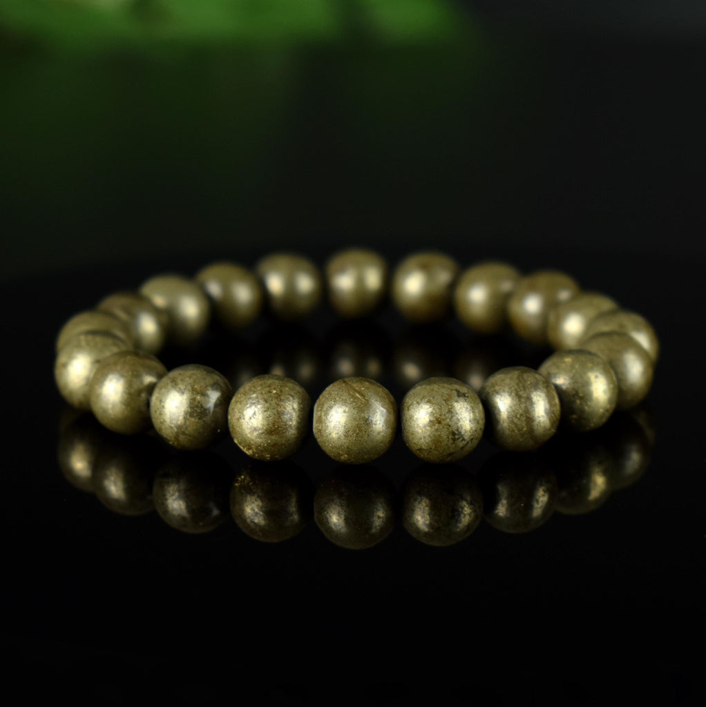 Bracelet Pyrite 10mm perles naturelles AA - Purification - Activation - Clarification