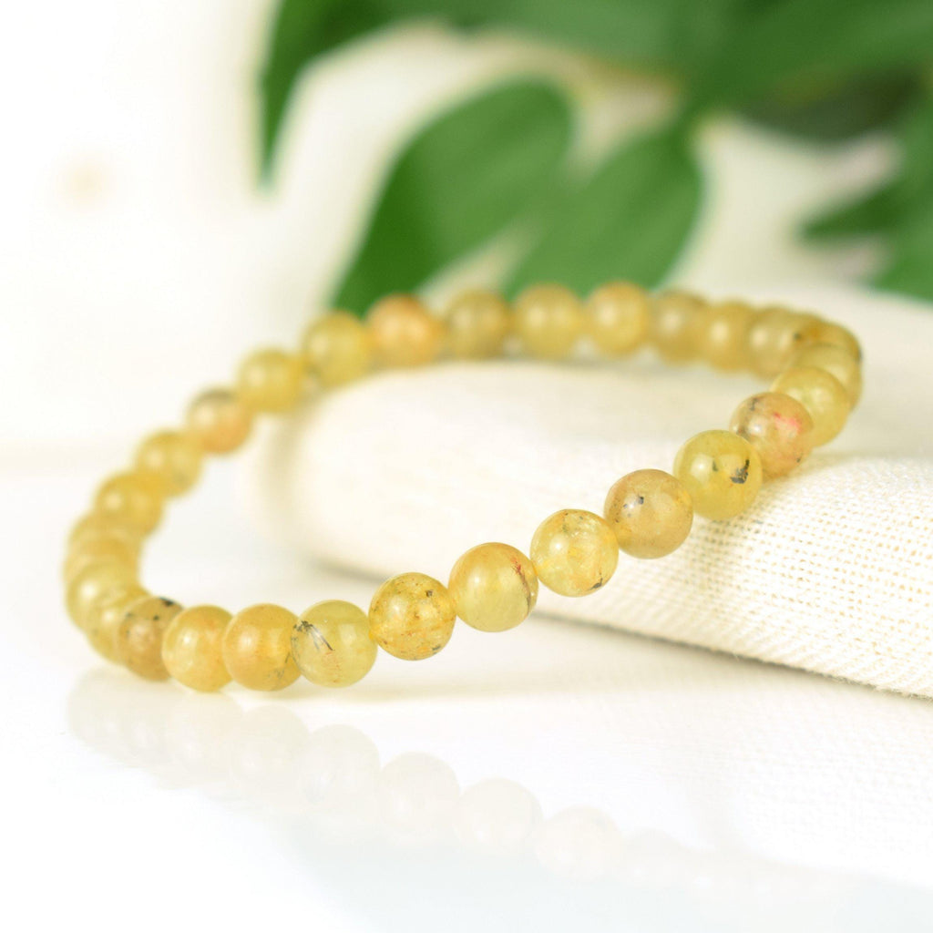Bracelet Apatite Jaune 6mm perles rondes AA - Guérison - Equilibre spirituel